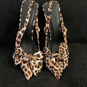 Leopard Print Slingback Heels